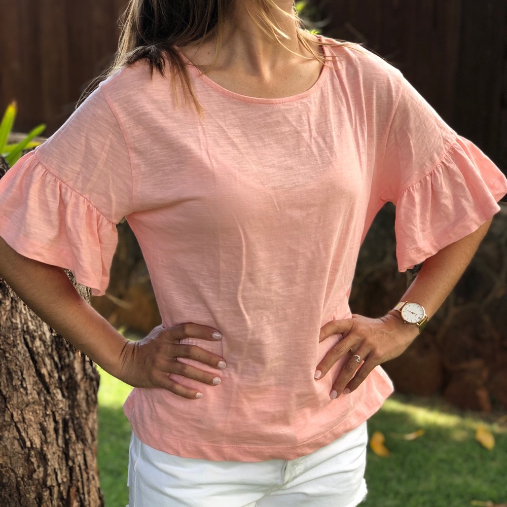 ZARA coral t-shirt🌸